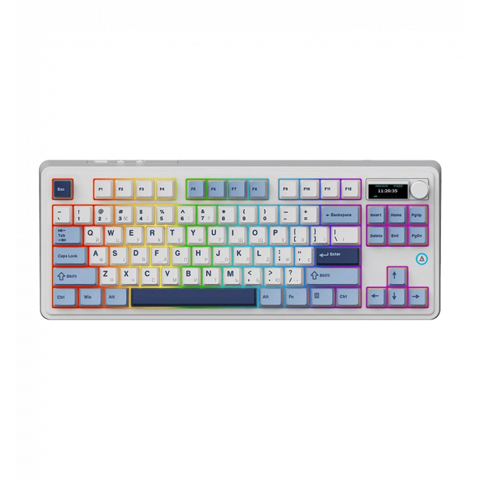 Клавіатура механічна бездротова Ajazz AK870 PLUS Murad Switch RGB Wireless/Bluetooth/USB White