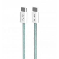 Зарядний кабель Puro Braided Cable FABK4 USB-C to USB-C, 1.5m 60W 480mbps, green PUCCCFABK415MTNGRN