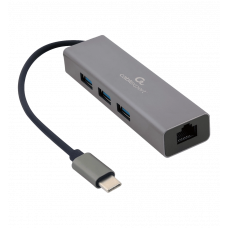 Адаптер Cablexpert A-CMU3-LAN-01, з USB Type-C на Gigabit Ethernet + хаб 3xUSB 3.1 Gen1