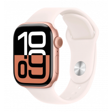 Apple Watch Series 10 46mm Rose Gold Aluminum Case with Light Blush Sport Band - M/L (MWWU3)