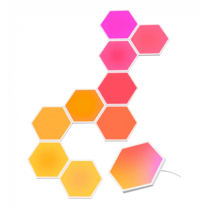 Набір настінних світильників Govee H6061 Glide Hexa Light Panels, 10шт, RGBIC, WI-FI/Bluetooth, білий