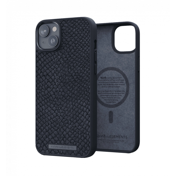Кожаный чехол MagSafe Чохол Njord Salmon, черный для iPhone 14 Plus (NA42SL00)
