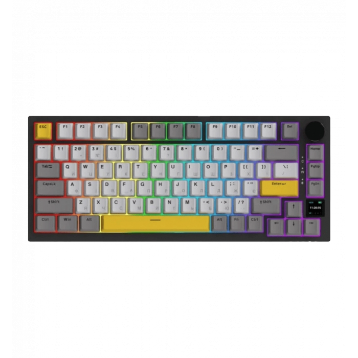 Бездротова механічна клавіатура Ajazz AK820 PRO 75% Flying Fish Switch Black RGB (AK820PRO-FF-BGY)
