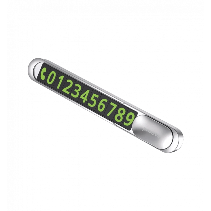 Parking Card Proove Parking Number Plate Metal Lock silver