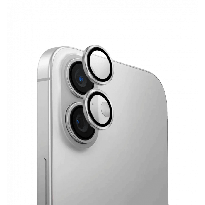 Линза на камеру +NEU Chatel Metal Frame Lens Protector Glass for iPhone 16/16 Plus Silver