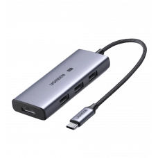 Хаб UGREEN CM500 4-in-1 USB Type-C to 3xUSB 3.0 + HDMI Multifunction Adapter Space Gray (50629)