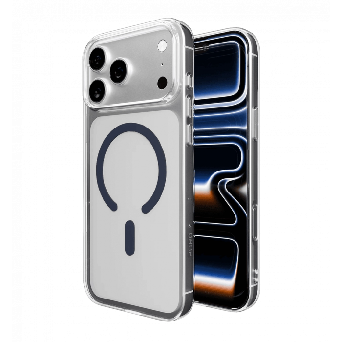 Чохол Puro Cover in TPU+PC "LITE MAG" with Magsafe for iPhone 17 Pro Max, transparent and dark blue PUIPC17P69LITEMDKBL