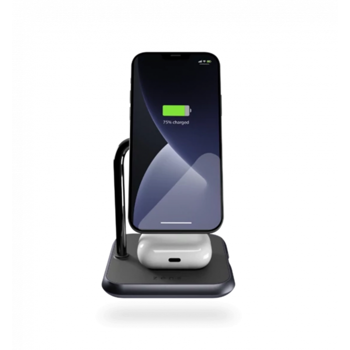 Зарядна станція Zens Magnetic 3-in-1 Aluminium Wireless Charger Black (ZEDC19B/00)