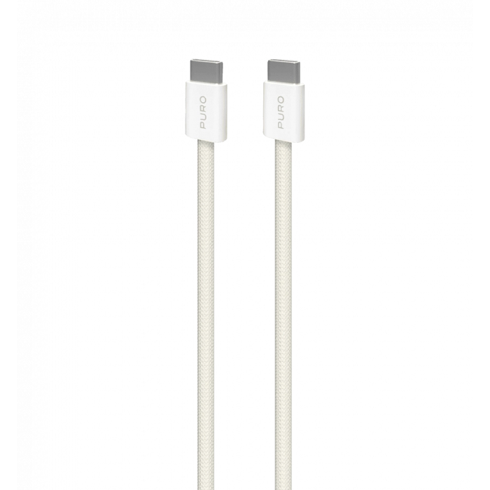 Зарядний кабель Puro Braided Cable FABK4 USB-C to USB-C, 1.5m 60W 480mbps, yellow PUCCCFABK415MTYEL