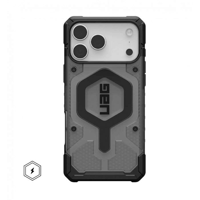 UAG case for iPhone 17 Pro Max, Pathfinder Clear MagSafe, Ash/Black