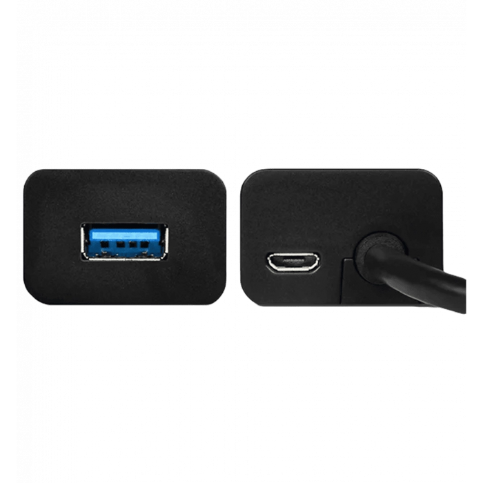 Хаб AXAGON HUE-S2BL USB3.0 CHARGING hub, 1.2м кабель, MicroUSB зарядка, Чорний