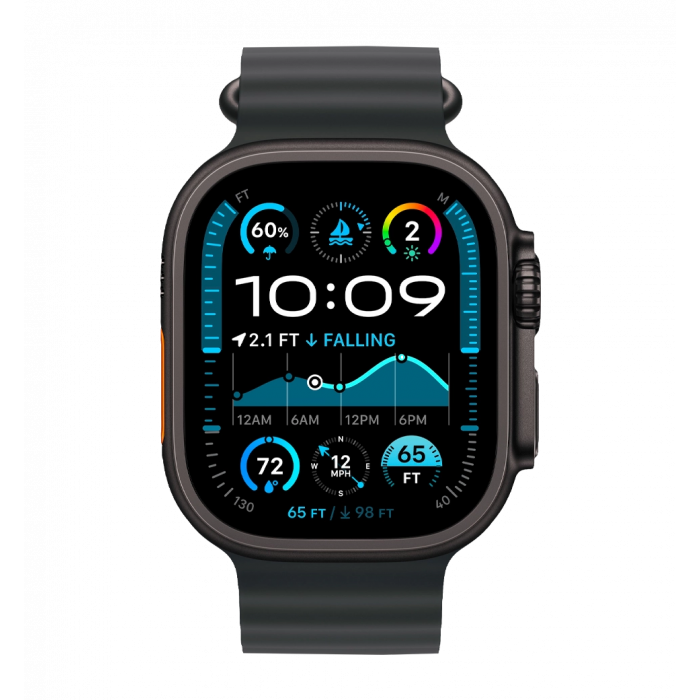 Apple Watch Ultra 2 49mm GPS + LTE Black Titanium Case with Black Ocean Band (MX4P3)