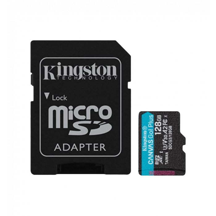Memory card Kingston Canvas Go Plus 128Gb class 10 A2 V30 (R170MB/s, W90MB/s)