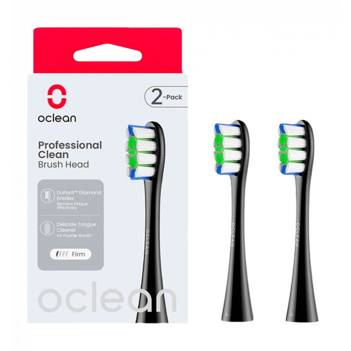 Насадка для зубной электрощетки Oclean P1C5 B02 Professional Clean Brush Head Black (2 шт) (6970810553857)