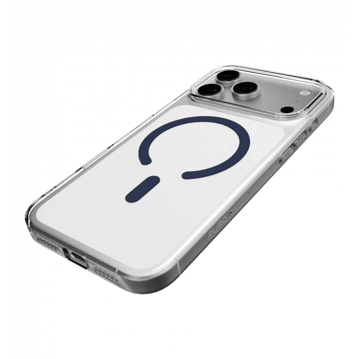 Чохол Puro Cover in TPU+PC "LITE MAG" with Magsafe for iPhone 17 Pro Max, transparent and dark blue PUIPC17P69LITEMDKBL