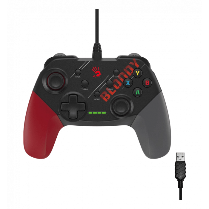 Дротовий геймпад Bloody GP30 (Sports Red), чорно-червоний