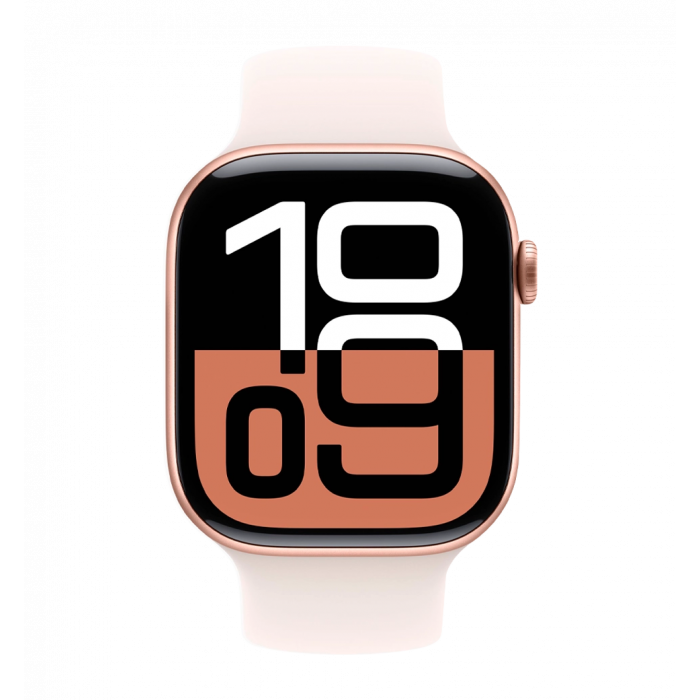 Apple Watch Series 10 46mm Rose Gold Aluminum Case with Light Blush Sport Band - S/M (MWWT3)