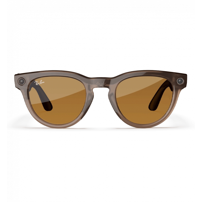 Смарт-окуляри Ray-Ban Meta Headliner Shiny Warm Stone Frame Clear/Saffron Yellow Transitions Lenses (RW4009 6705ZX 50-23)
