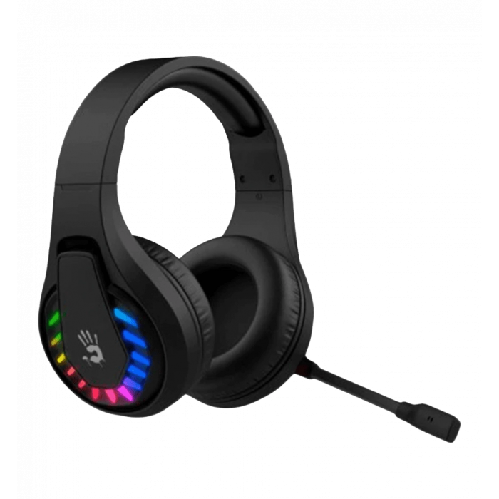 Гарнітура ігрова Bloody GR230 з LED підсвічуванням, чорний колір, Bluetooth v5.2 + 2.4GHz + 3.5 Jack
