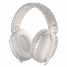 Гарнітура бездротова  AULA S6 wireless headset - 3 in 1, wired, 2.4G wireless, Bluetooth milk tea