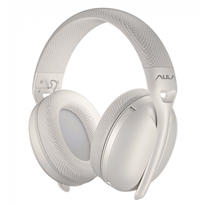 Гарнітура бездротова  AULA S6 wireless headset - 3 in 1, wired, 2.4G wireless, Bluetooth milk tea