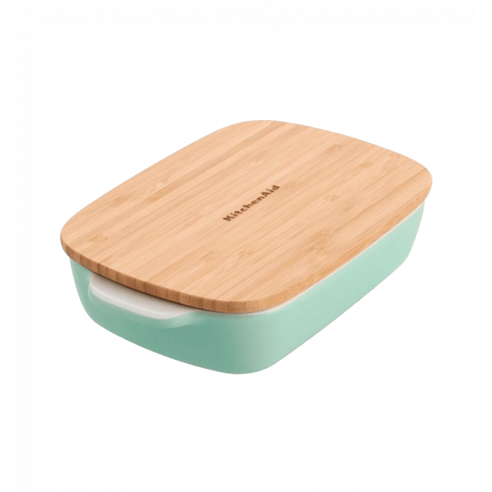 Форма для випічки з кришкою KitchenAid керамогранітна, 24.1×15×6 см, 0.9 л, фісташковий колір (CC007424-001)