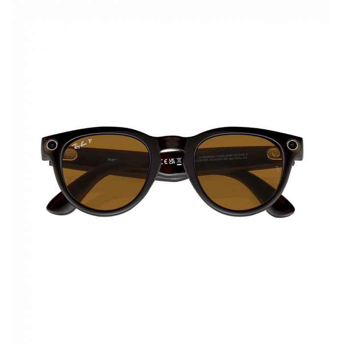 Смарт-очки Ray-Ban Meta Headliner Shiny Jeans/Dusty Red с сине-фиолетовым светофильтром (RW4009 66985Q 50-23)