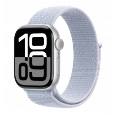 Apple Watch Series 10 46mm Silver Aluminum Case with Blue Cloud Sport Loop (MWWN3)