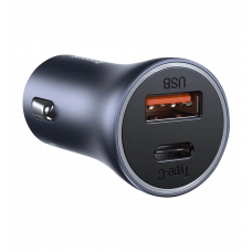 АЗП Baseus USB+USB-C Golden Contactor Pro 40W with Type-C to Lightng Cable Dark Gray (TZCCJD-B0G)