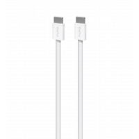 Зарядний кабель Puro Braided Cable FABK4 USB-C to USB-C, 1.5m 60W 480mbps, white PUCCCFABK415MTWHI