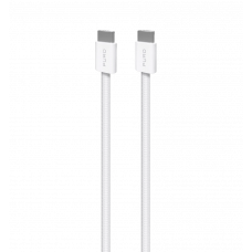 Зарядний кабель Puro Braided Cable FABK4 USB-C to USB-C, 1.5m 60W 480mbps, white PUCCCFABK415MTWHI