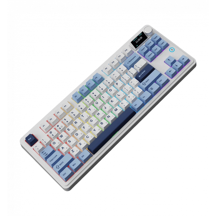 Клавіатура механічна бездротова Ajazz AK870 PLUS Murad Switch RGB Wireless/Bluetooth/USB White