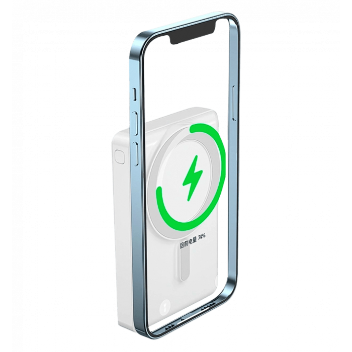 Зовнішній акумулятор Wiwu JC-20 Magnetic Wireless 10000 mAh, White