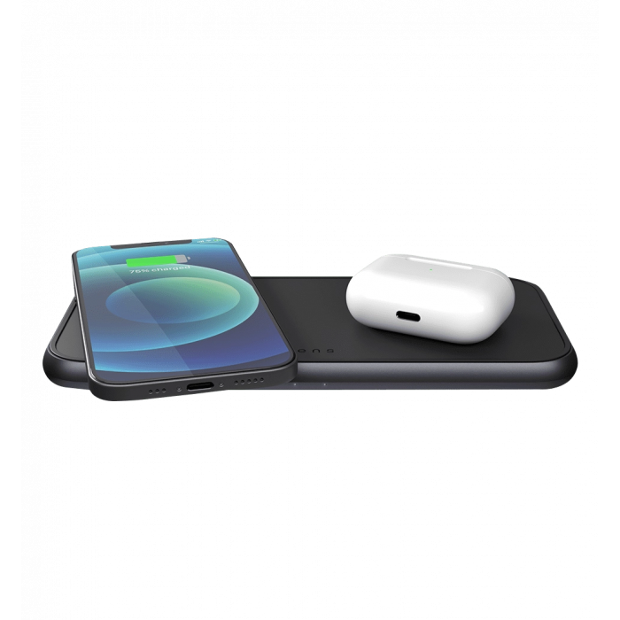 Зарядна станція Zens Dual 5 Coil Aluminium Wireless Charger Black USB-C 45W PD (ZEDC11B/00)