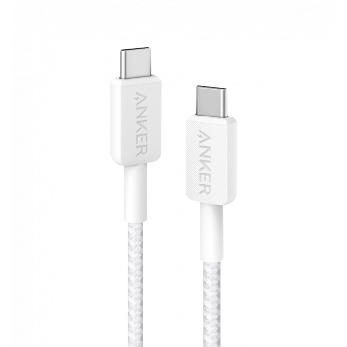 Кабель ANKER 322 USB-C to USB-C - 1.8m Nylon (Білий)