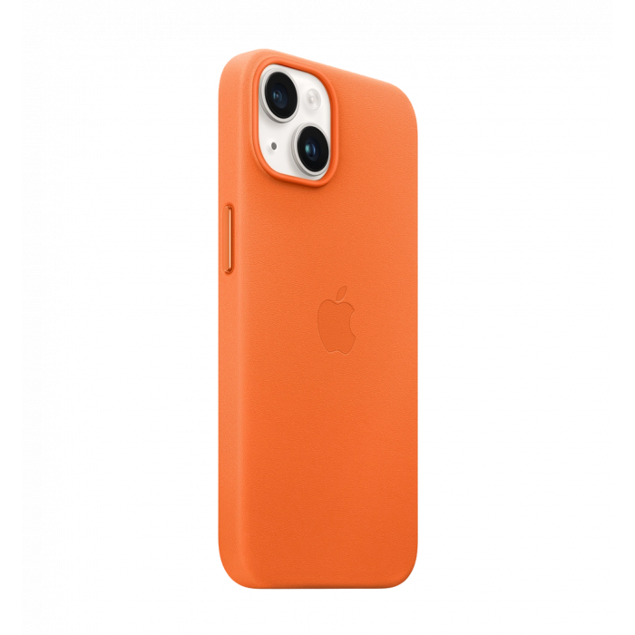 Чохол шкіряний iPhone 14 Leather Case with MagSafe Orange (MPP83)