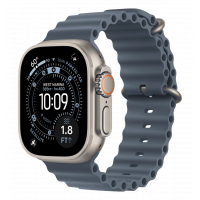 Apple Watch Ultra 3 GPS + Cellular 49mm Natural Titanium Case with Anchor Blue Ocean Band (MEWH4)