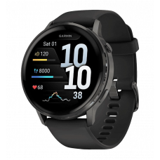 Смарт-годинник Garmin Venu 4 45 mm Slate with Black Silicone Band (010-03014-00)