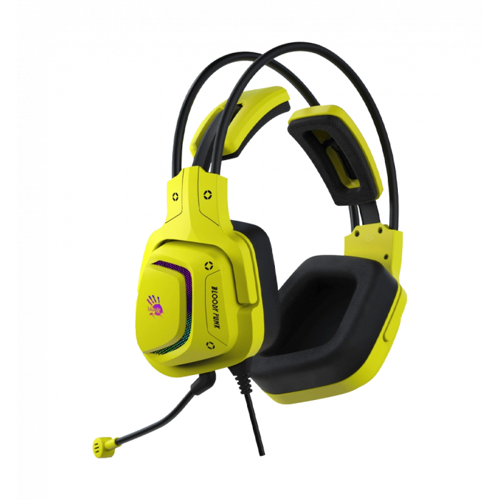 Гарнітура ігрова Bloody G575 Punk Yellow з підсвічуванням, USB