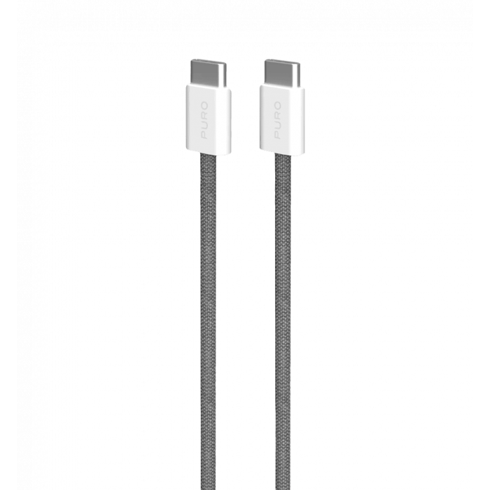 Зарядний кабель Puro Braided Cable FABK4 USB-C to USB-C, 1.5m 60W 480mbps, dark grey PUCCCFABK415MTDKGREY