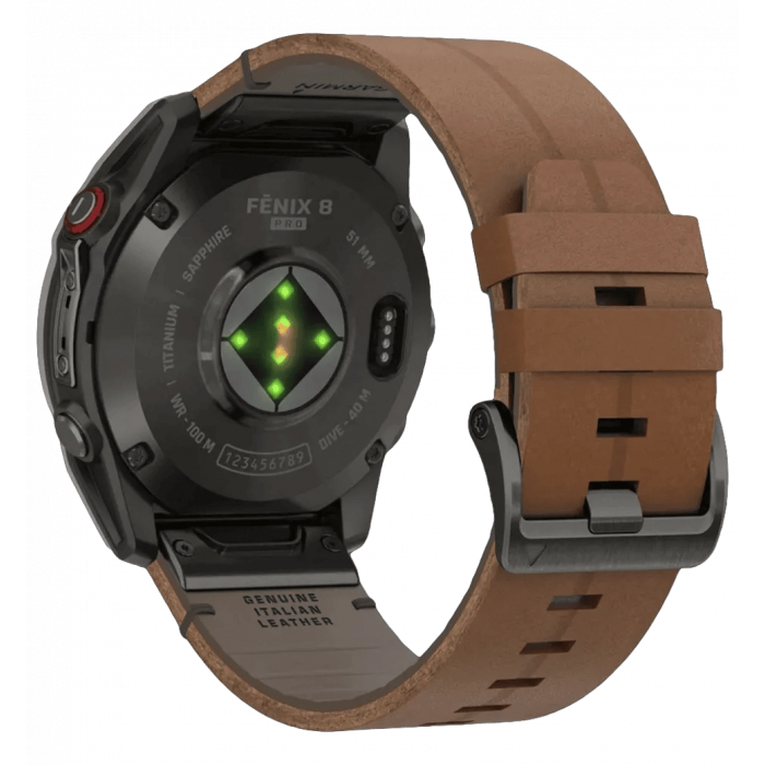 Смарт-годинник Garmin Fenix 8 Pro (51 mm) AMOLED Sapphire, титан Carbon Gray DLC із шкіряним ремінцем (010-03199-40)