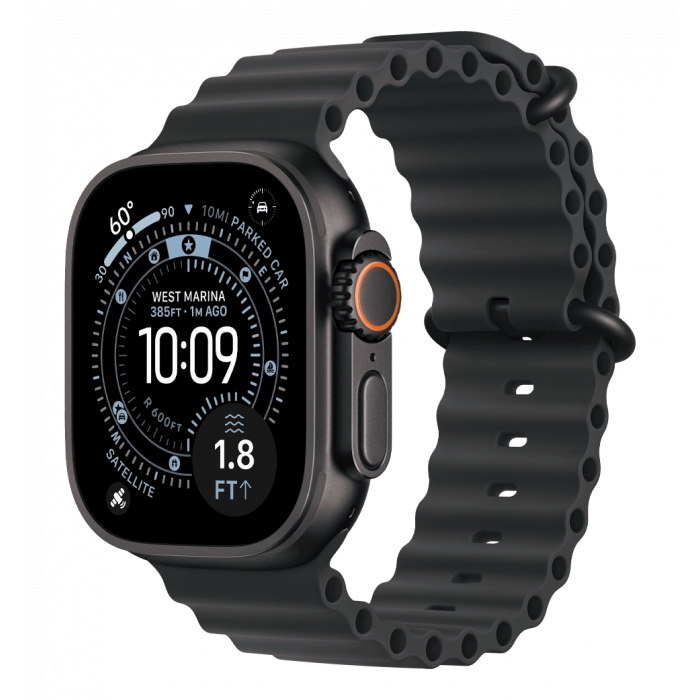 Apple Watch Ultra 3 GPS + Cellular 49mm Black Titanium Case with Black Ocean Band (MF0J4)