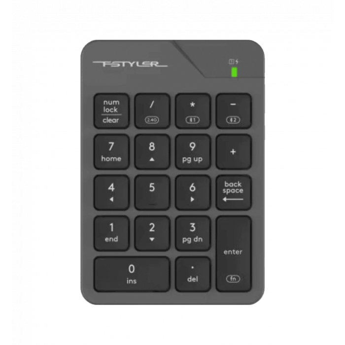 Клавіатура цифрова бездротова A4-Tech FBK21C (Smoky Grey), колір сірий