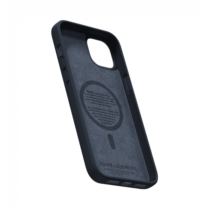 Кожаный чехол MagSafe Чохол Njord Salmon, черный для iPhone 14 Plus (NA42SL00)