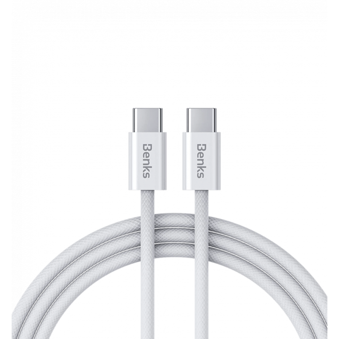 Кабель Benks D46 Type-C/Type-C White 1m (60W)