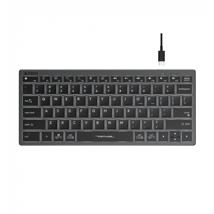 Клавіатура A4-Tech Fstyler FX61, сірий колір, USB, біле підсвічування