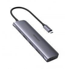 Хаб UGREEN CM136 5-in-1 USB Type-C to HDMI + 3xUSB 3.0 + PD Power Converter Space Gray (50209)