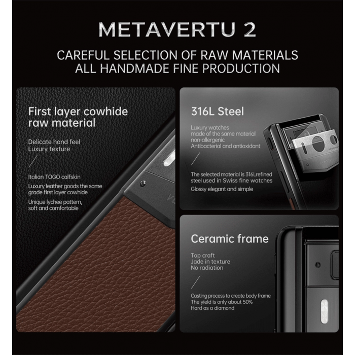Vertu Metavertu 2 Max Calfskin Web3 AI Phone – Caramel Brown 1TB