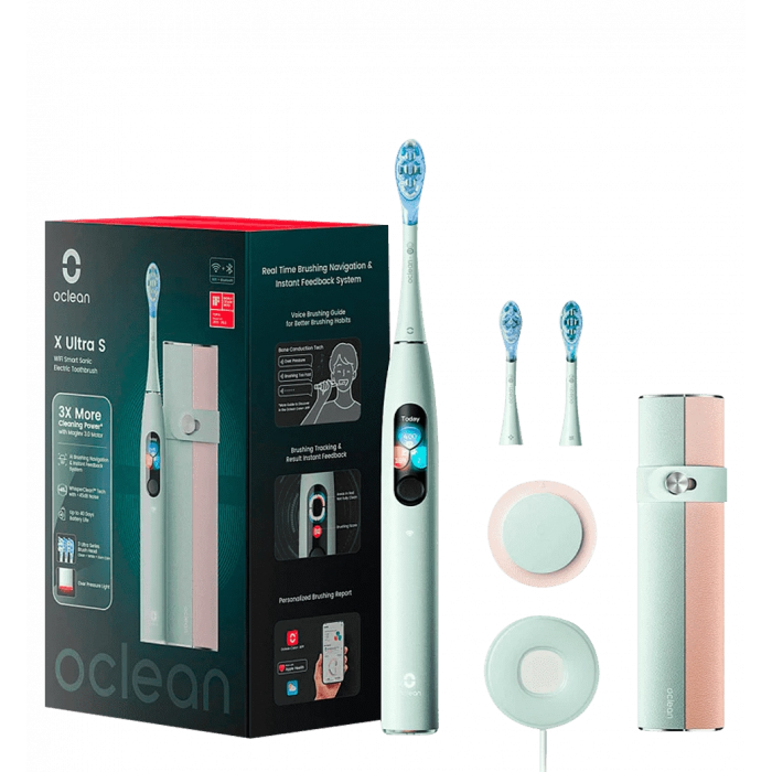 Умная зубная электрощетка Oclean X Ultra Set Green (OLED) (6970810553505)