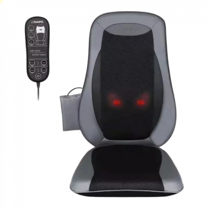Масажна накидка на крісло NAIPO Neck & Back Massager з підігрівом, вібрацією та функцією масажу Шиатцу